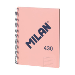 Blok linajkový so špirálou A4 MILAN 80 listov, ružový