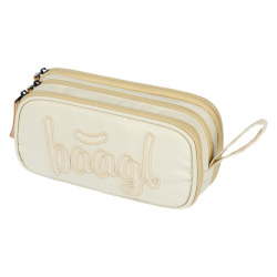 Baagl Študentský peračník etui Beige trojposchodový, bez náplne