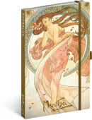 Notique Notes Alfons Mucha – Tanec, linajkovaný, 13 x 21 cm