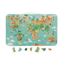 Janod Mapa Dinosaury sveta Dino 50 kusov magnetiek