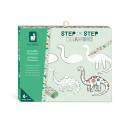 Janod Step by step Kreatívna sada Kreslenie krok za krokom Dinosaury